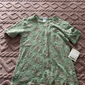 Vintage Nita Mint Green Lace Blouse- garden, cottagecore, fairy core